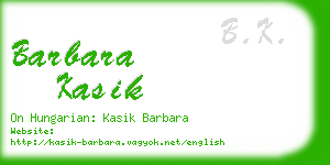 barbara kasik business card